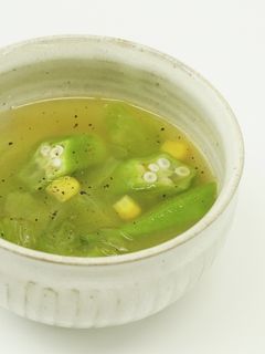 オクラとレタスのスープ-レシピのメイン写真