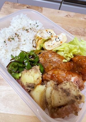 クリームチーズinハンバーグ弁当-レシピのメイン写真