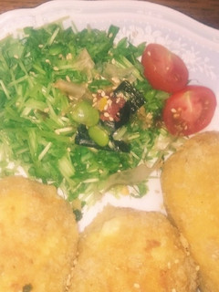 我が家の豆苗サラダ-レシピのメイン写真