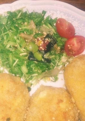 我が家の豆苗サラダ-レシピのメイン写真