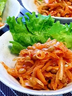 切って和えるだけ♪玉ねぎとキムチ納豆♪-レシピのメイン写真