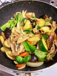 豚こまと夏野菜のカレー風味炒め-レシピのメイン写真
