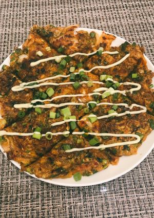 超簡単！納豆もずくキムチ焼き（チヂミ風）-レシピのメイン写真