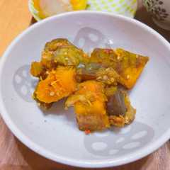 รูปของ 野菜を消費♪ナスとカボチャの中華炒め
