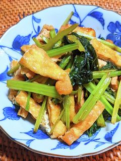小松菜と油揚げの炒め物-レシピのメイン写真