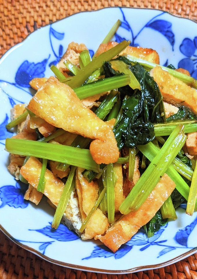 小松菜と油揚げの炒め物-レシピのメイン写真