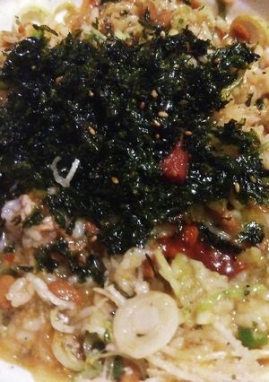 牛丼と卵と納豆の混ぜご飯-レシピのメイン写真