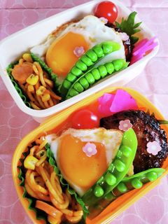 のっけ弁☆ハンバーグ&目玉焼き☆-レシピのメイン写真