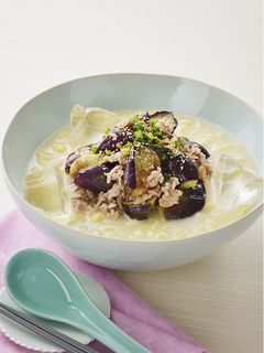 なすとそぼろの冷やし塩とんこつラーメン-レシピのメイン写真