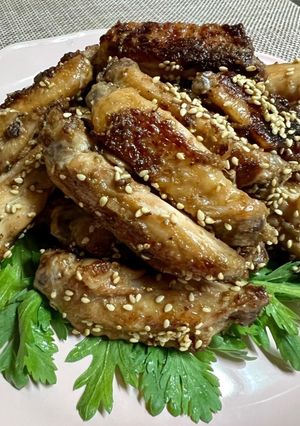 手羽中のオイマヨ焼き。簡単、ヘルシー!-レシピのメイン写真