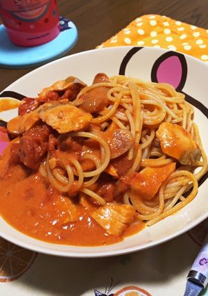 鮭のトマトクリームパスタ-レシピのメイン写真