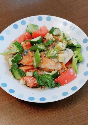 サワラの冷製☆トマトポン酢ソース-レシピのメイン写真