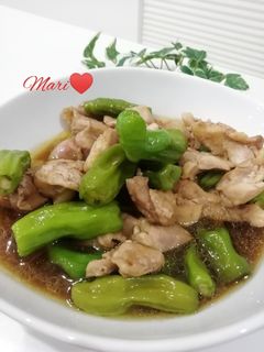 フライパンでししとうと鶏もも肉の炒めもの-レシピのメイン写真