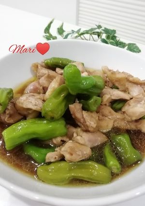フライパンでししとうと鶏もも肉の炒めもの-レシピのメイン写真