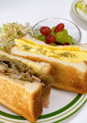 まいたけとたまごのホットサンド-レシピのメイン写真