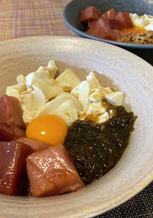【簡単調理】まぐろと豆腐のばくだん丼-レシピのメイン写真