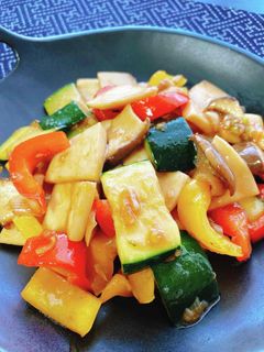 エリンギと夏野菜のオイスターソース炒め-レシピのメイン写真