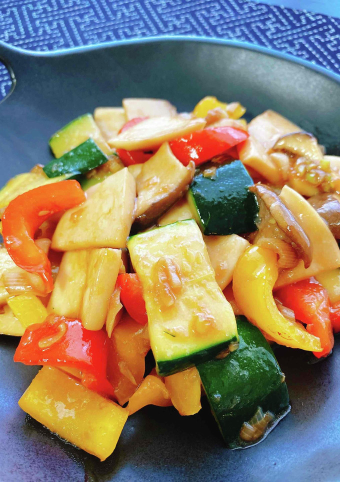 エリンギと夏野菜のオイスターソース炒め-レシピのメイン写真