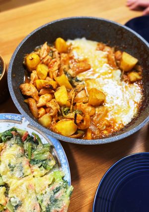 ワンパンで子どもと食べるチーズダッカルビ-レシピのメイン写真