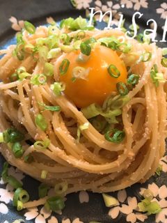 あご出汁と明太子の釜玉和風パスタ☆-レシピのメイン写真