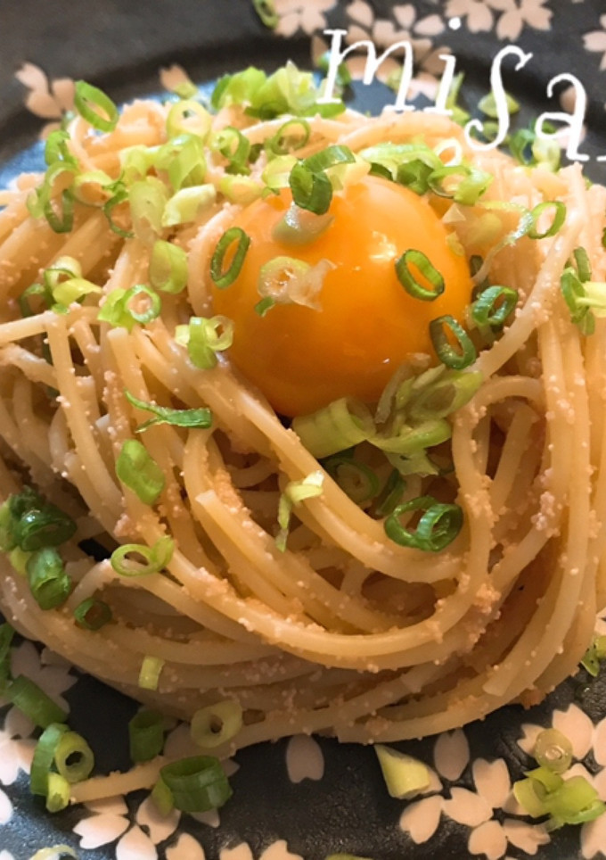 あご出汁と明太子の釜玉和風パスタ☆-レシピのメイン写真
