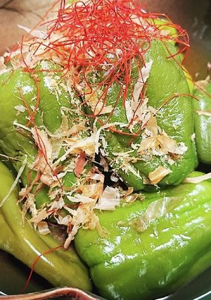 包丁いらず！丸ごとピーマンのレンジ煮浸し-レシピのメイン写真
