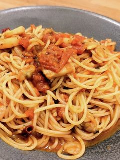 シーフードミックスで作るトマトパスタ-レシピのメイン写真