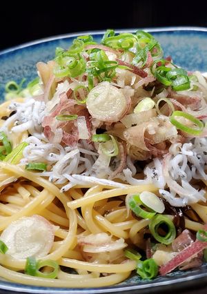 ミョウガのパスタ♪しらすもたっぷりで♪-レシピのメイン写真