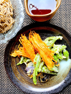 夏野菜の天ぷら蕎麦-レシピのメイン写真