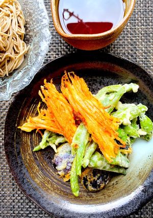 夏野菜の天ぷら蕎麦-レシピのメイン写真