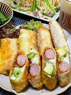 アボカドウインナーのミートソース春巻き♪-レシピのメイン写真