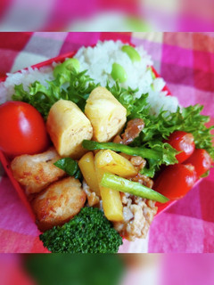 お弁当(キムチ味の炒めもの他)-レシピのメイン写真