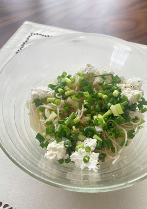 チーズとオリーブオイルでさっぱりそうめん-レシピのメイン写真
