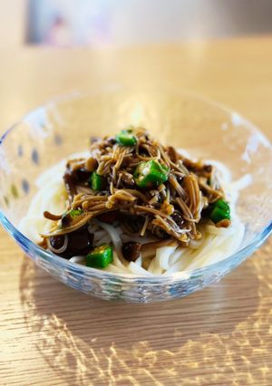 えのき★なめこ★オクラの冷やしうどん-レシピのメイン写真