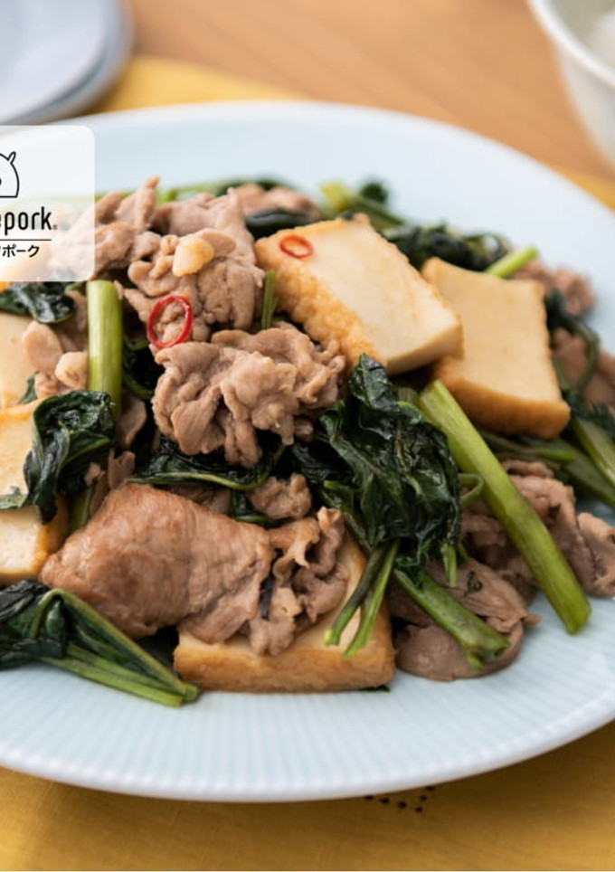 簡単スピードおかず！豚肉と青菜の中華炒め-レシピのメイン写真