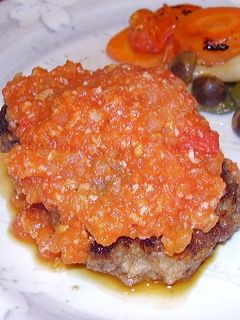 きのこトマトソースのハンバーグ-レシピのメイン写真