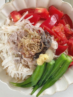夏野菜たっぷり!豚肉のぶっかけそうめん-レシピのメイン写真