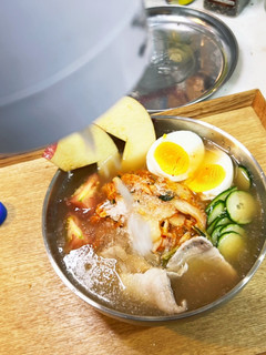 自宅でぶっかけかき氷の冷しゃぶ韓国冷麺-レシピのメイン写真