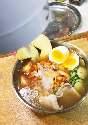 自宅でぶっかけかき氷の冷しゃぶ韓国冷麺-レシピのメイン写真