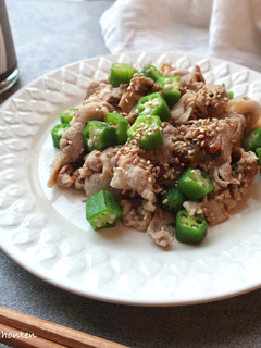 豚肉とオクラの冷しゃぶごま油醤油糀和え-レシピのメイン写真