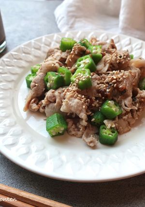 豚肉とオクラの冷しゃぶごま油醤油糀和え-レシピのメイン写真