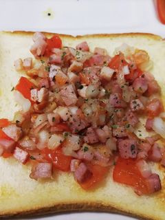 ゴロゴロベーコンとトマトのマリネトースト-レシピのメイン写真