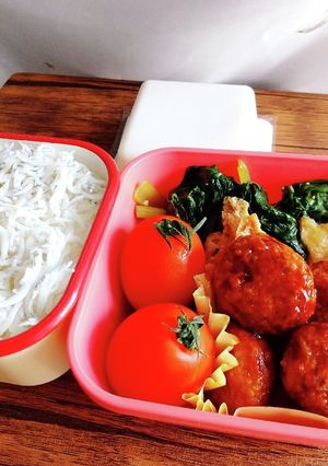 手抜き&時短の自分弁当☆つくね弁当♪-レシピのメイン写真