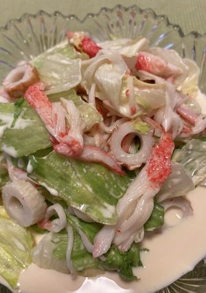 レタスとカニカマのマヨ酢サラダ-レシピのメイン写真