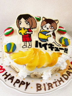 お誕生日ケーキ(ハイキュー孤爪研磨)-レシピのメイン写真