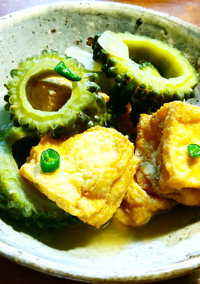 ゴーヤと厚揚げの煮物　発酵玉葱-レシピのメイン写真