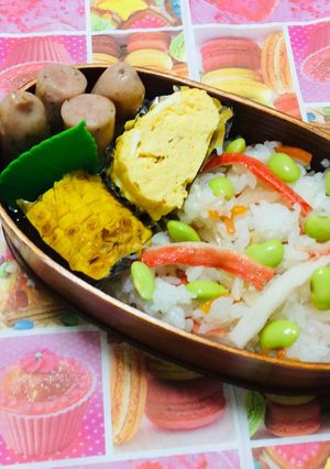 枝豆、五目寿司弁当♡-レシピのメイン写真