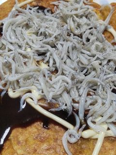 ふわとろ山いもお好み焼きちりめん乗せ-レシピのメイン写真