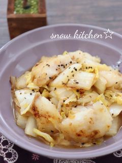 白菜と鱈のガリバター炒め-レシピのメイン写真