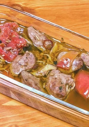 最高の鶏レバーとトマトのコンフィ-レシピのメイン写真